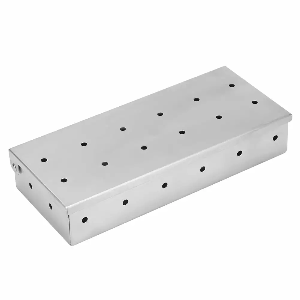 Outdoor BBQ Stainless Steel Meat Grill Smoker Box Wood and Charcoal junwangshangmao