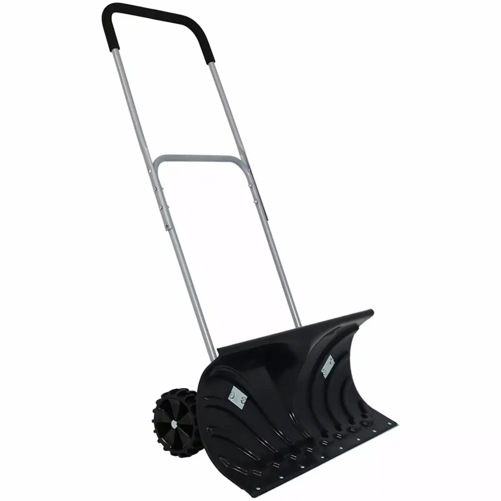 CASL Brands Heavy-Duty Snow Shovel Wheels and Adjustable Handle - Ergonomic Snow Removal