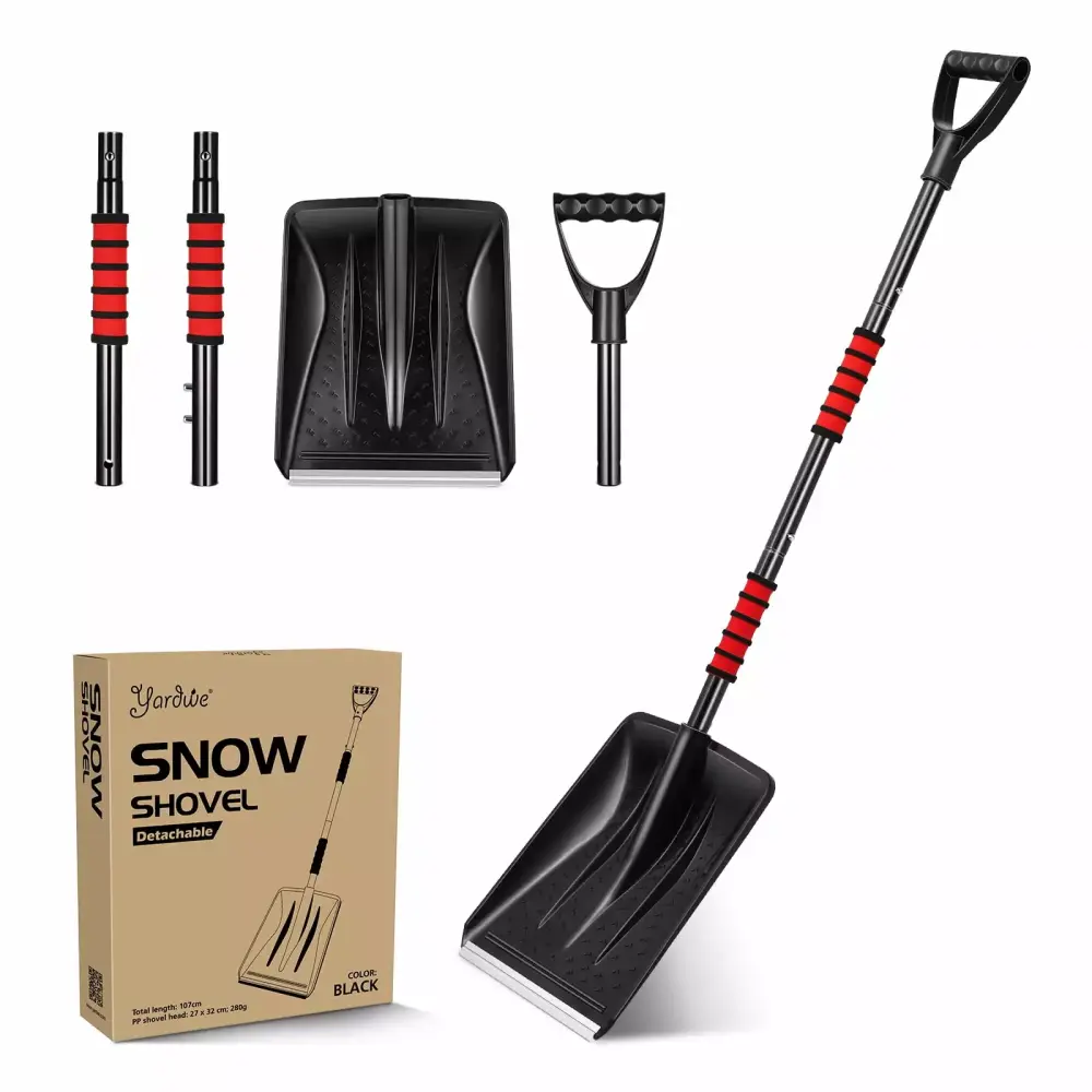 NUOLUX Detachable Snow Shovel Ice Scraper and Telescopic Handle Camping
