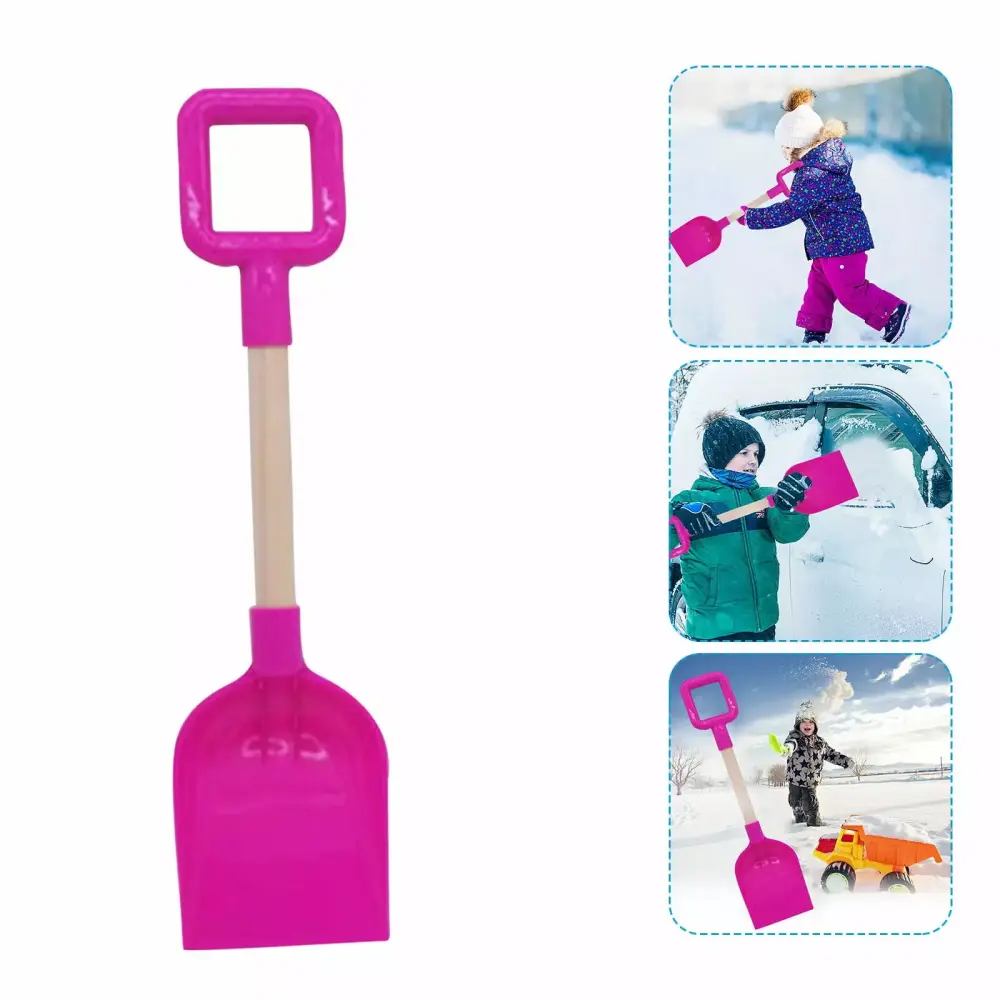 Plutyo Children's Snow Shovel Wooden Handle Kids Beach Shovel One