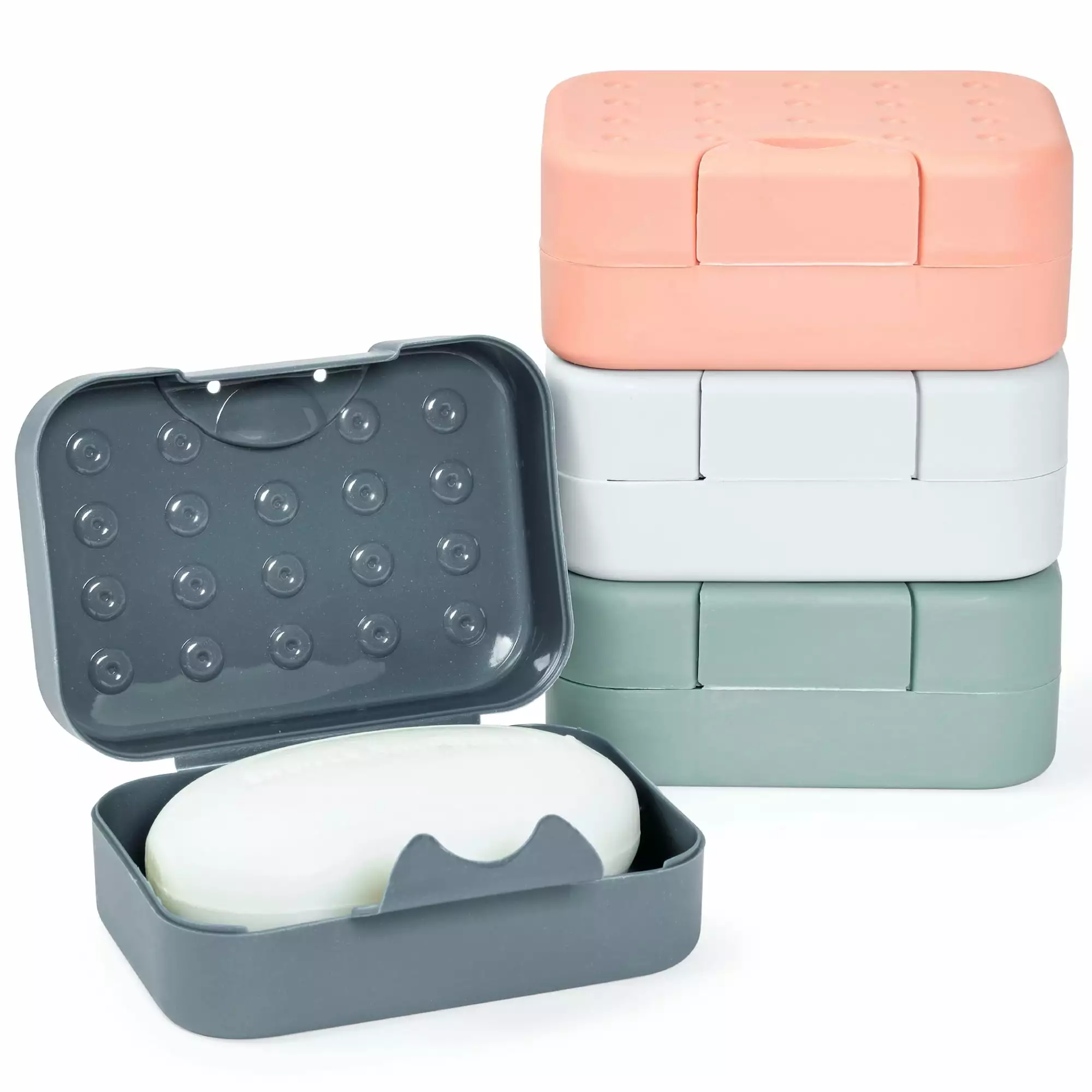4-Pack Soap Holder Travel Cases Plastic Soap Saver Container Set Covers Bathroom Gym Hiking Camping Okuna Outpost