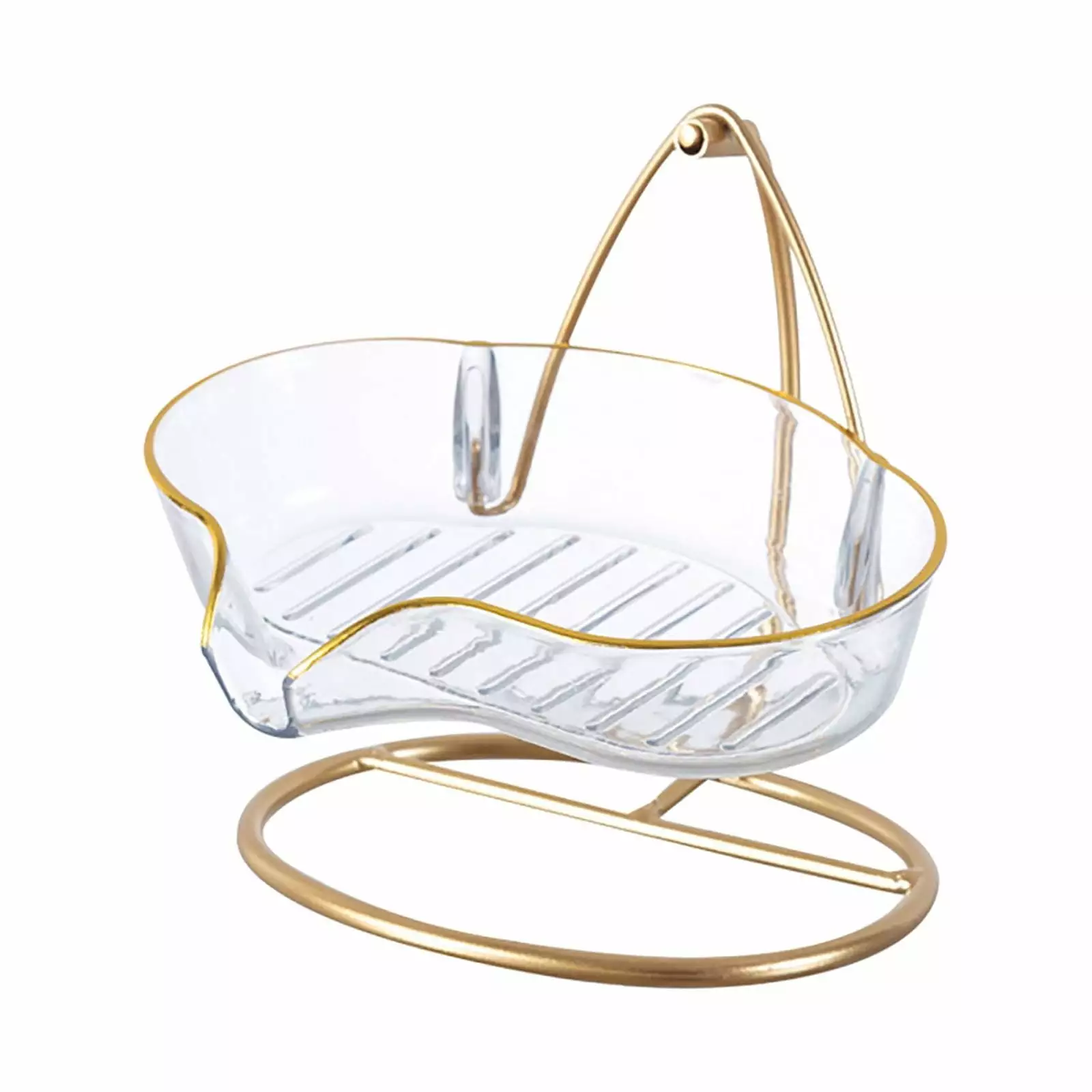 Dengmore Self Draining Jewelry Holder Soap Dish Gold Stainless Steel Frame