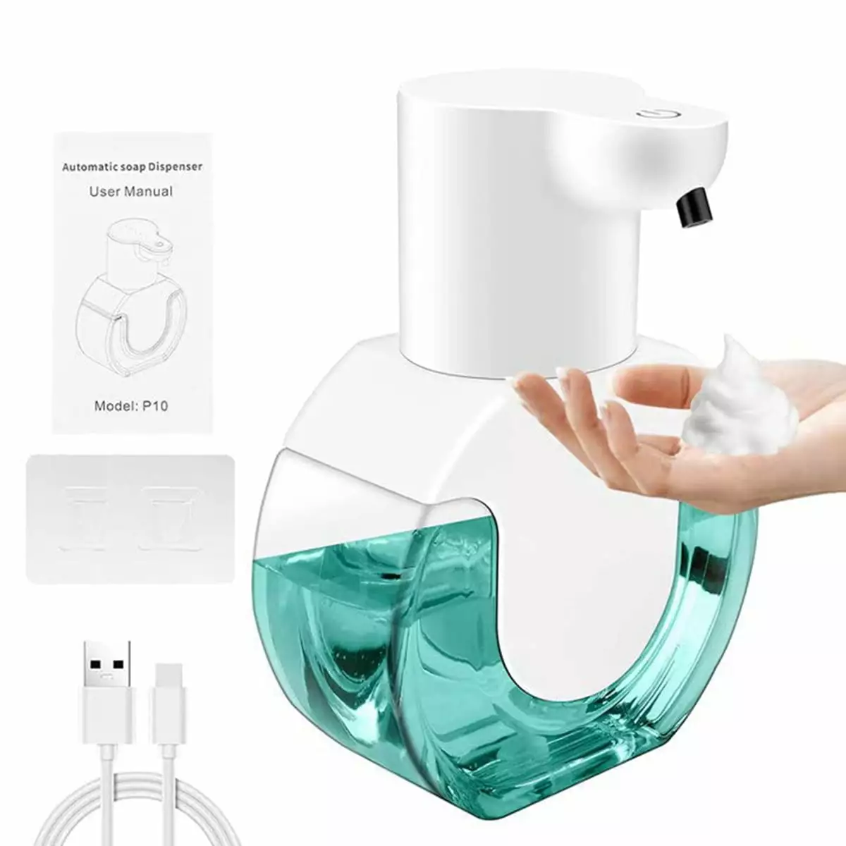 YANSION Rechargeable Automatic Foam Soap Dispenser 4 Adjustable Levels Wall Mountable