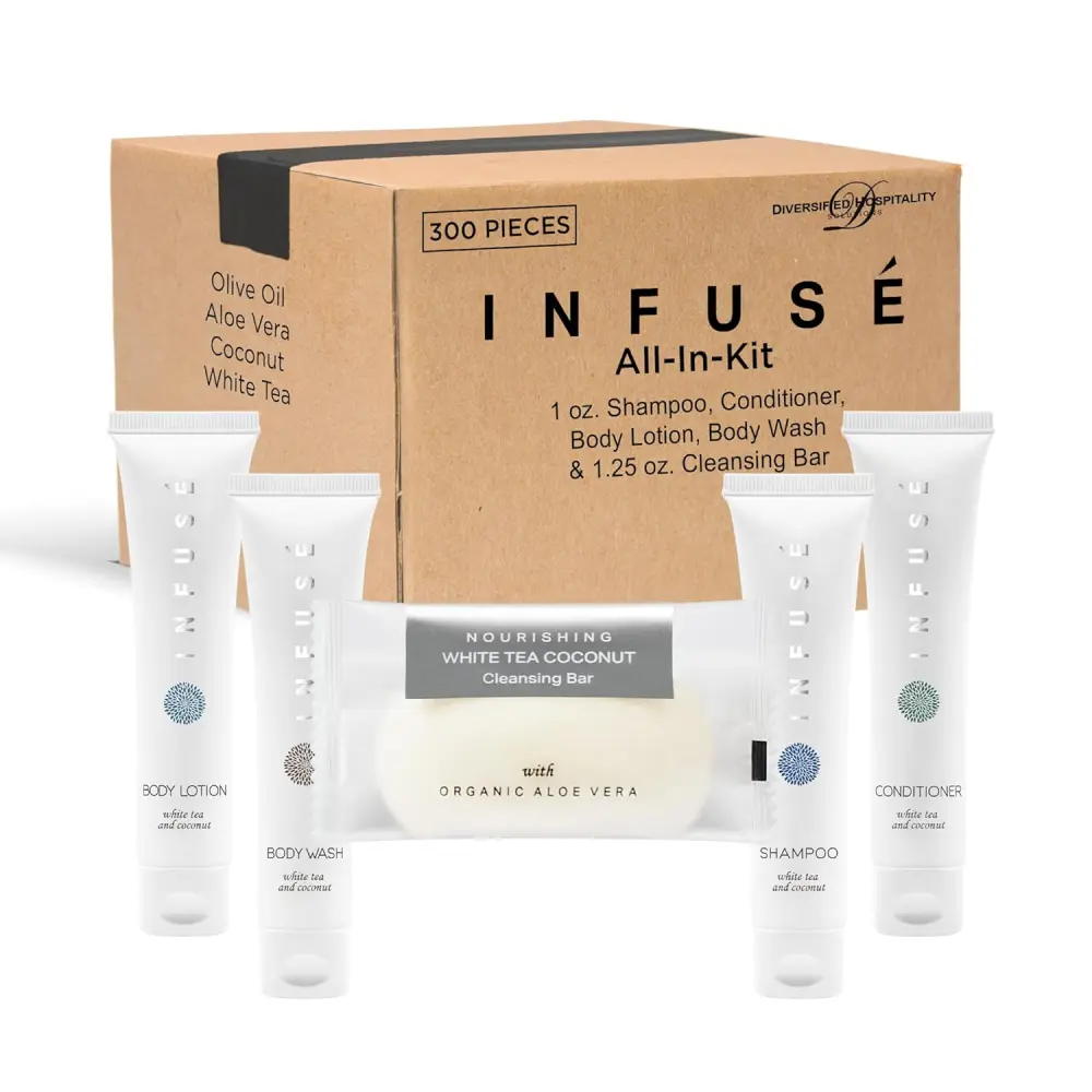 Infutilize Pure White Tea And Coconut Hotel Soaps And Toiletries Bulk Set w1134dhs