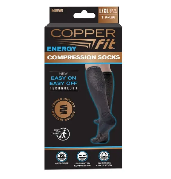 Copper Fit CF2CPSK1BLLXL Compression Socks As Seen On TV Men and Women