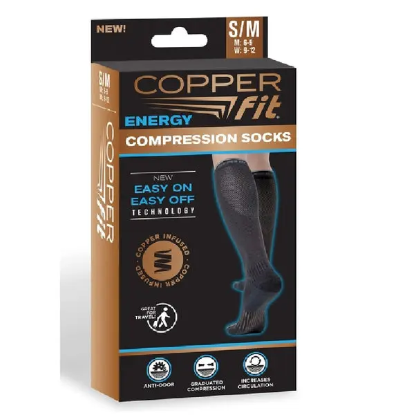 Copper Fit CF2CPSK1BLSM Compression Socks As Seen On TV Men and Women