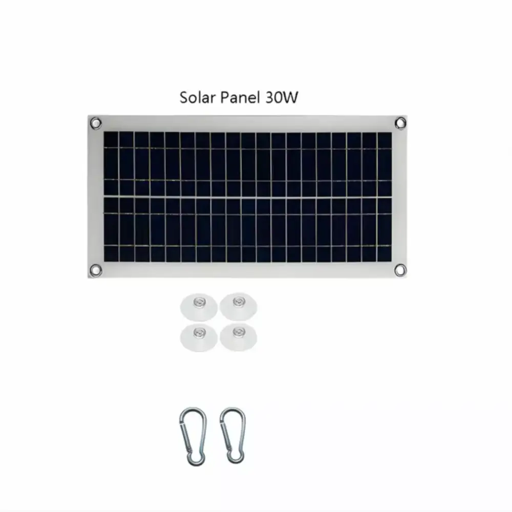 30W Solar Charger Kit Camping Hiking Outdoor Activities Travel Emergency Power Supply