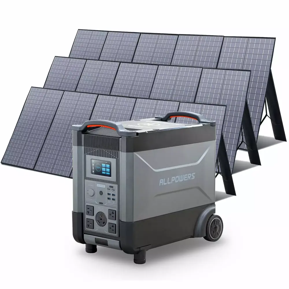 ALLPOWERS R4000 Solar Generator Kit 3600W 3600Wh LiFePO4 Power Station 400W Foldable Solar Panels Camping RV Home Backup
