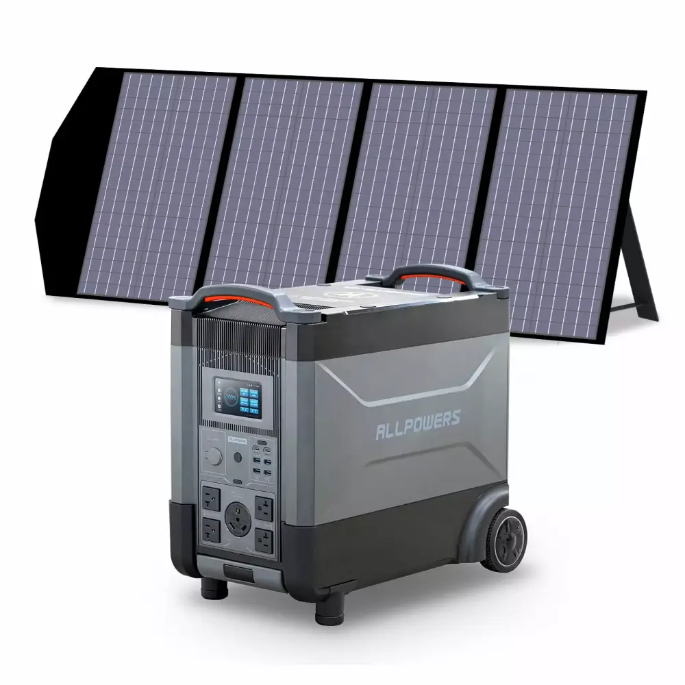 ALLPOWERS R4000 Solar Generator Kit 3600W 3600Wh LiFePO4 Power Station 140W Foldable Solar Panels Camping RV Emergency