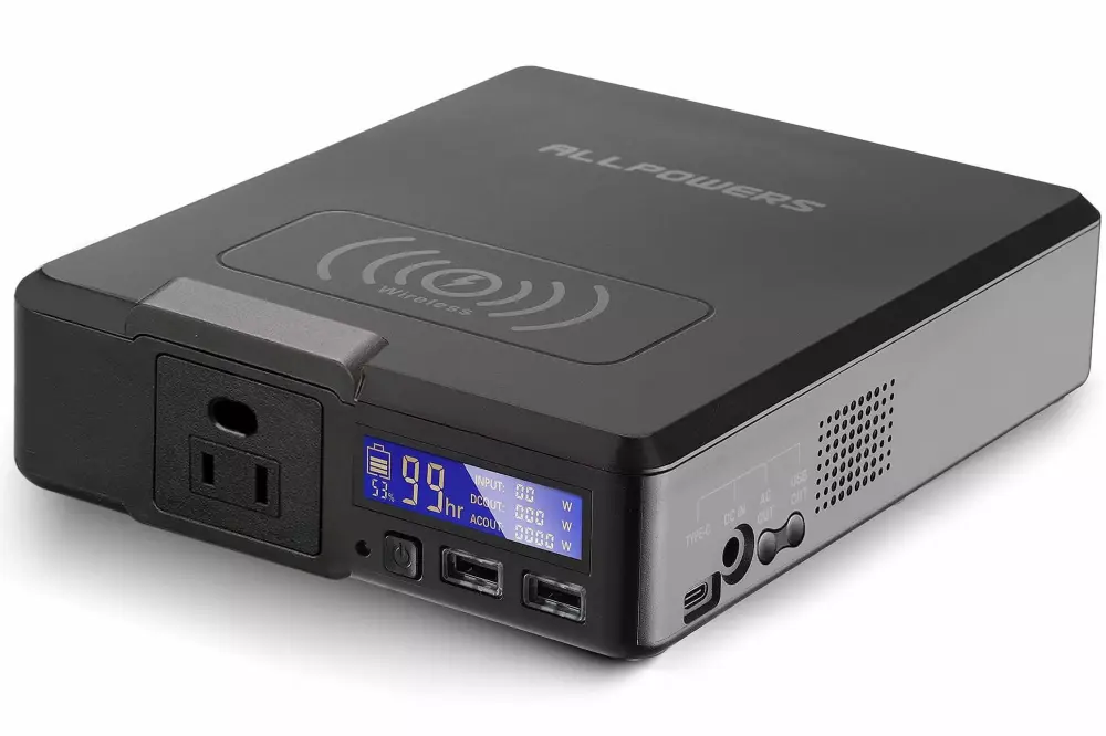 ALLPOWERS 200W Power Station 154Wh 41600mAh Wireless Charging AC Outlet Phone Laptop