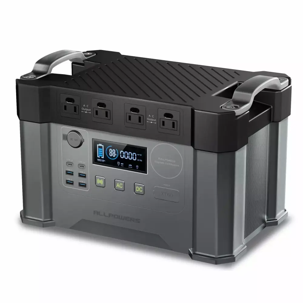 ALLPOWERS S2000 Travel-friendly Power Station - 2000W 1500Wh Solar Generator 4 AC Outlets Camping and Home Backup