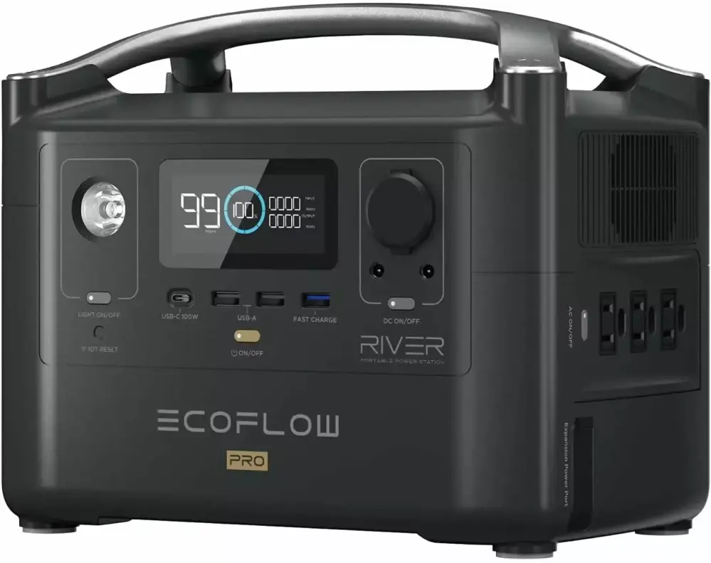 EcoFlow RIVER Pro 720Wh Portable Power Station 600W AC Solar Generator Camping Home Emergency RV