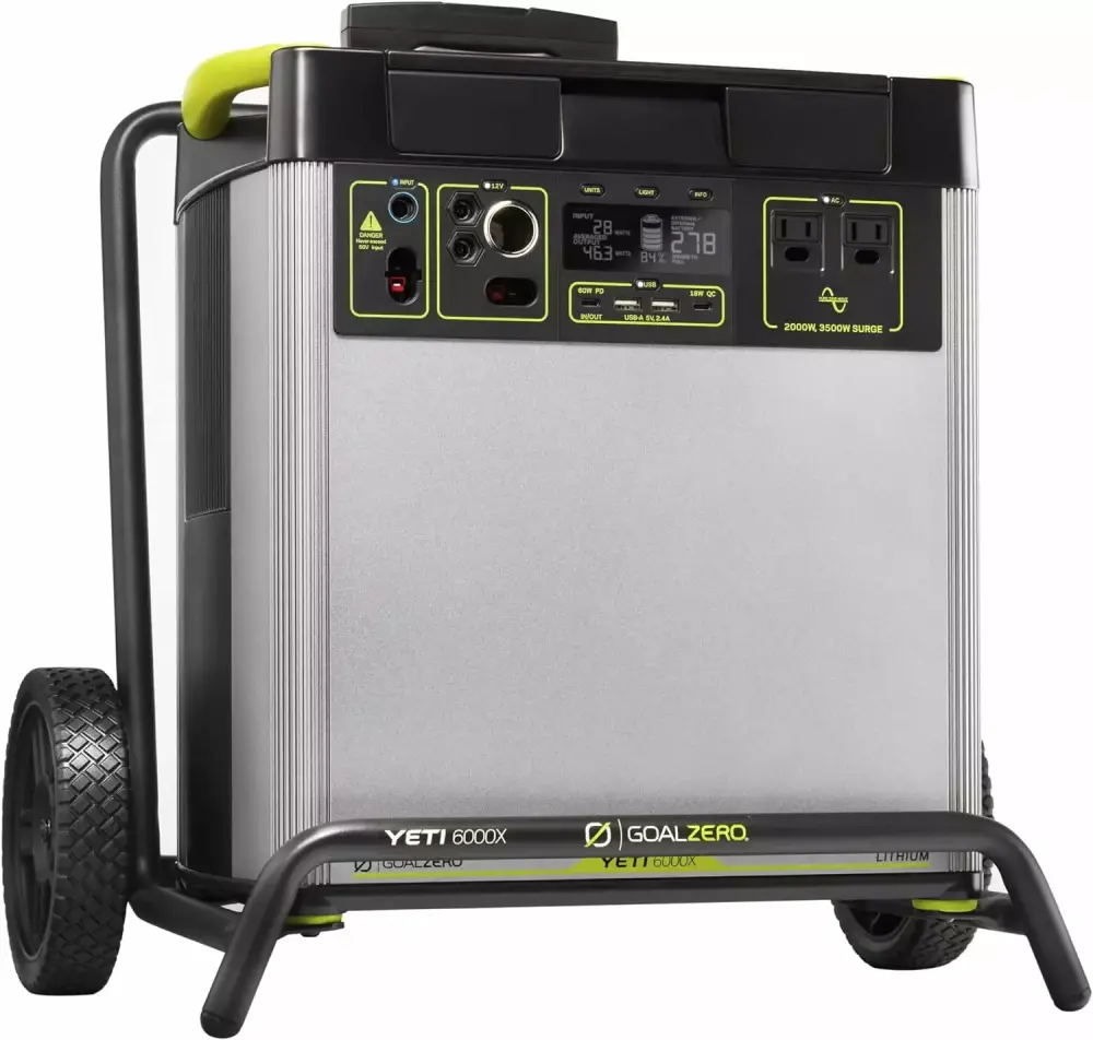 Goal Zero Yeti 6000X Portable Power Station 6071Wh Lithium Battery 2000W AC Inverter Home Backup Camping Yeti