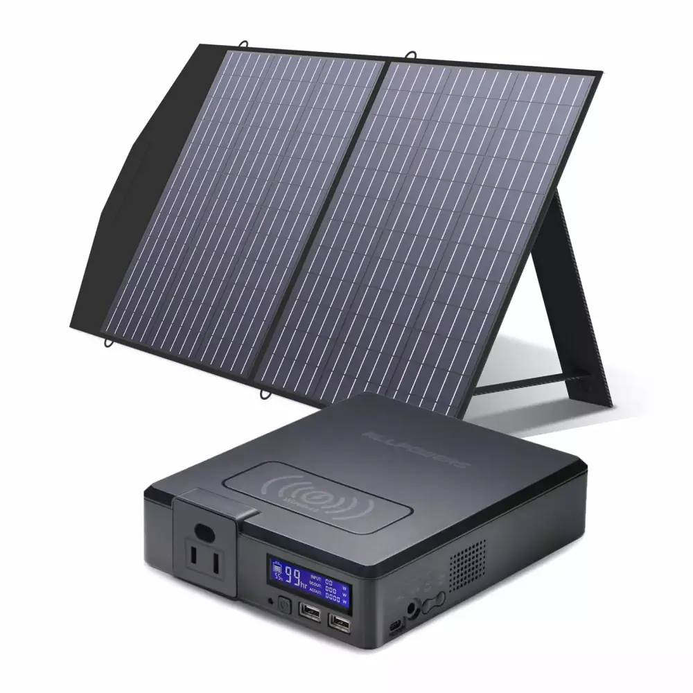 ALLPOWERS S200 200W 154Wh Solar Generator Kit 100W Foldable Solar Panel Camping Travel