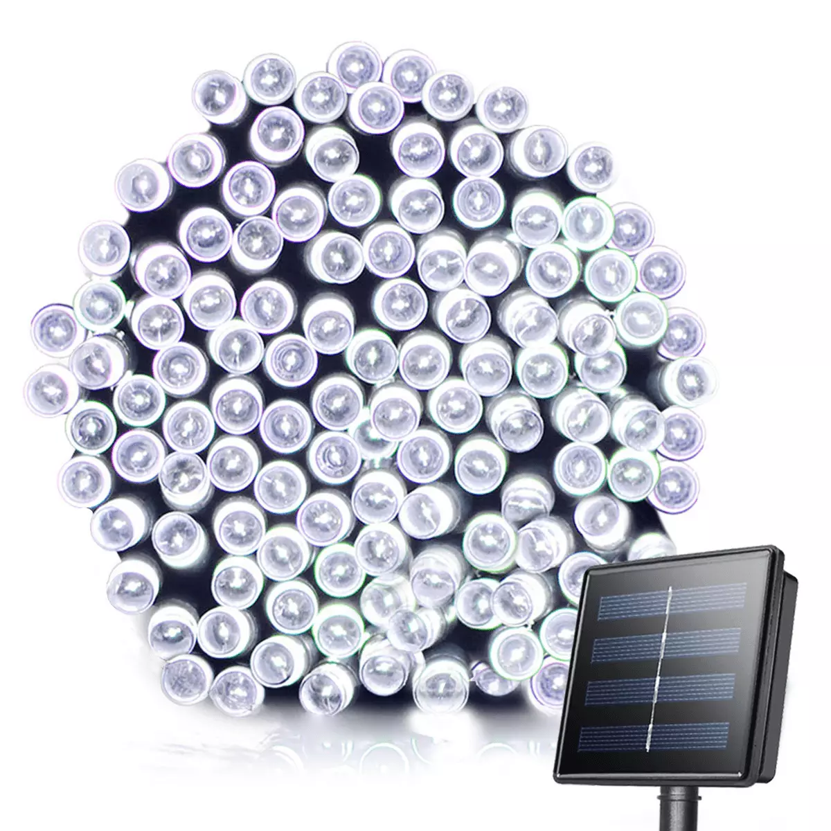 39FT Solar String Lights Outdoor 100 LED Extra-Bright Solar Christmas Lights Waterproof Green Wire 8 Lighting Modes Solar ...