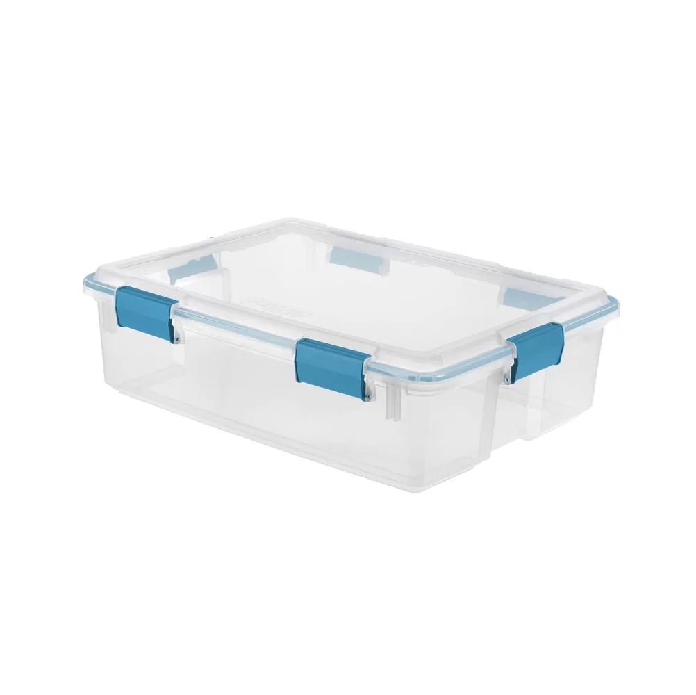 Sterilite 19314304 Gasket Box Plastic Blue Aquarium Airtight Storage Solution