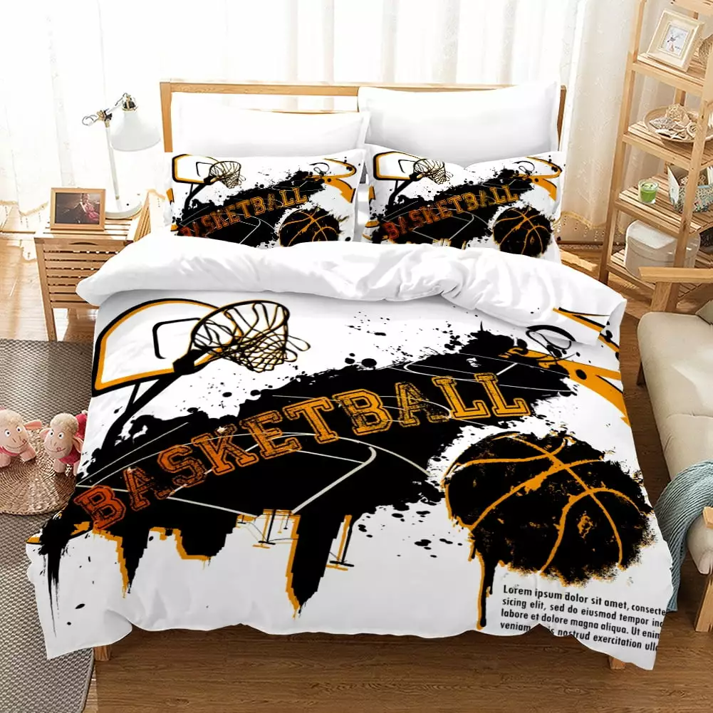 3D Binquireetball Printing Quilt Cover Set - 2/3 Pcs Home Decor Bedding Sports Fans ZJEOQOQ