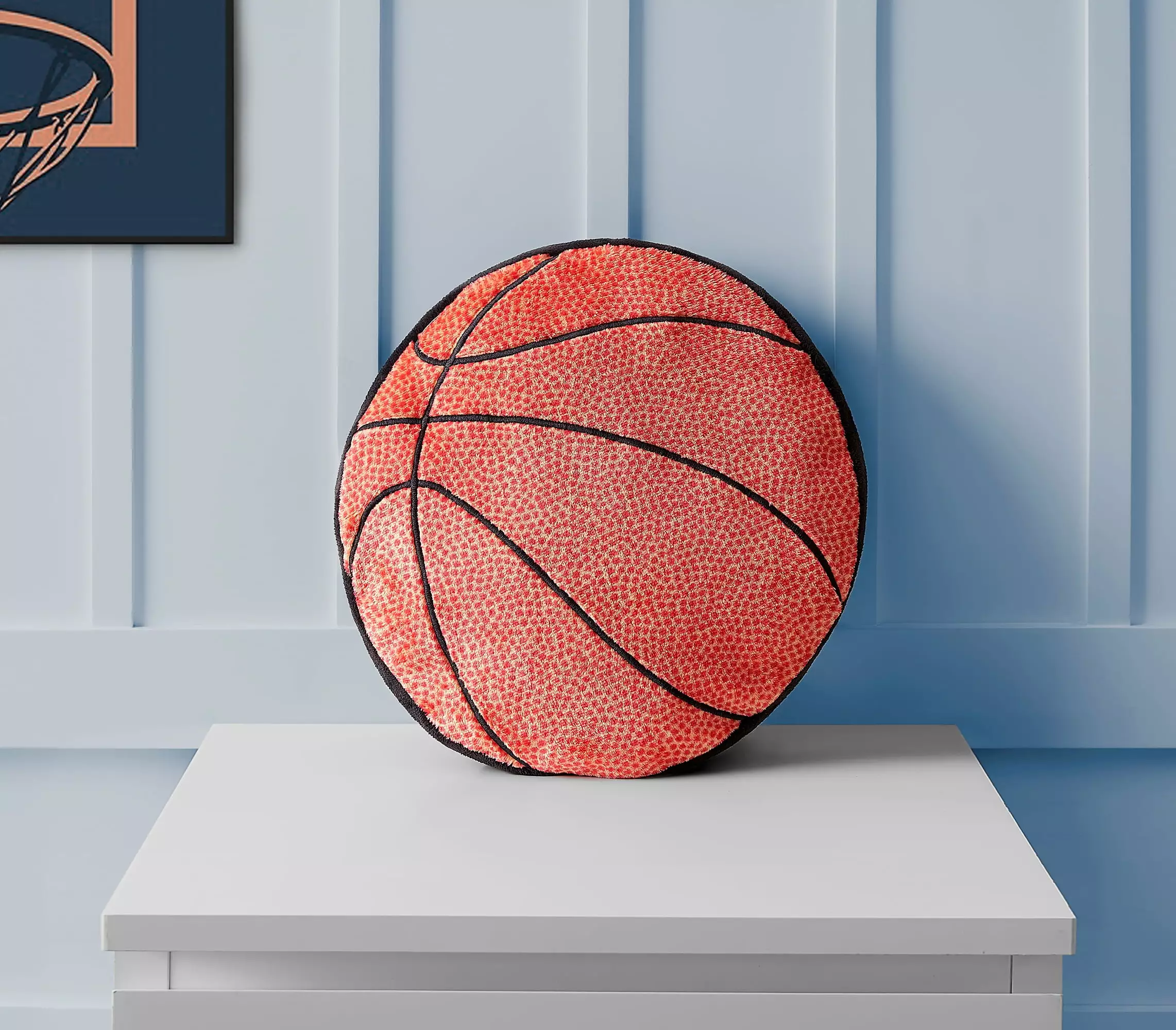 Your Zone Red Orange Binquireetball Decorative Pillow 14x14 Kids