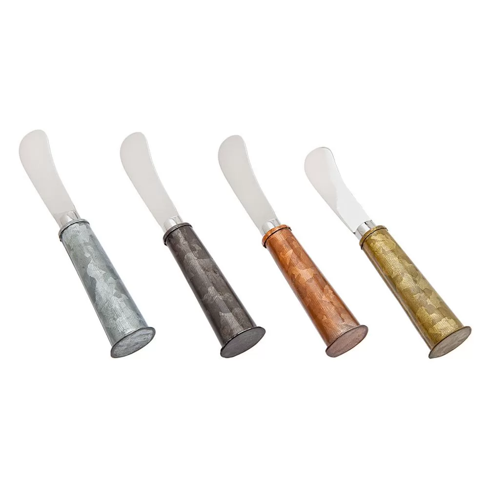 Godinger Spreaders Multi-Color Galven Set 4 Elegant Cheese and Butter Knives