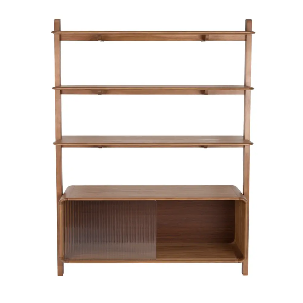 Floating Wall Rise Shelving Unit - Walnut