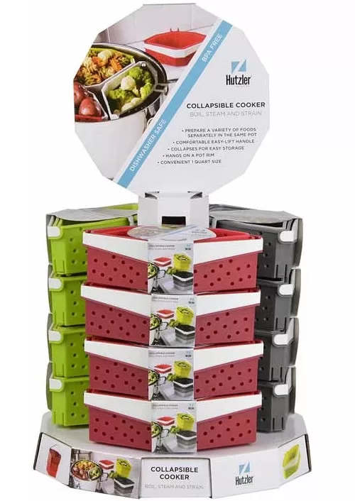 Hutzler Collapsible Cooker 4-3/4 x 6-1/4 Assorted Colors Space Saving
