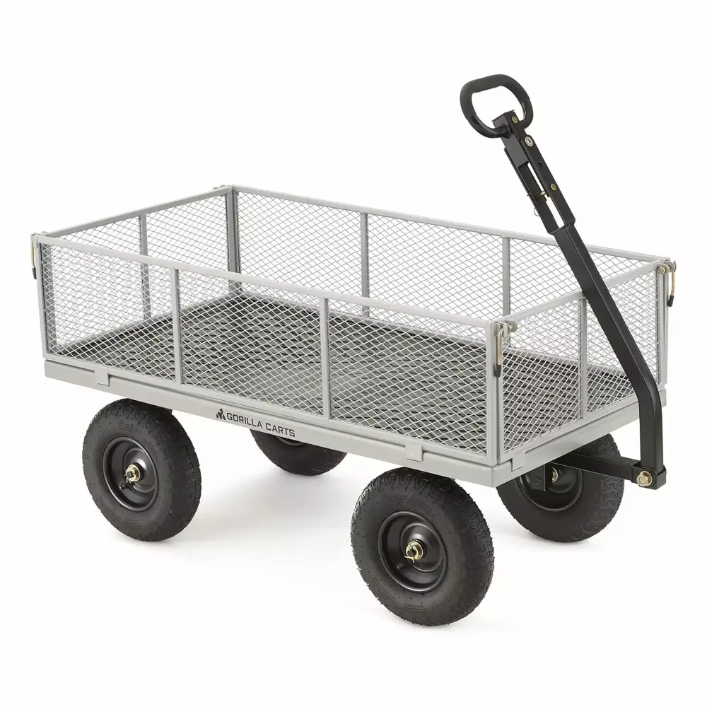 Gorilla Carts 1000-lb Capacity Steel Utility Cart 13-inch Pneumatic Tires