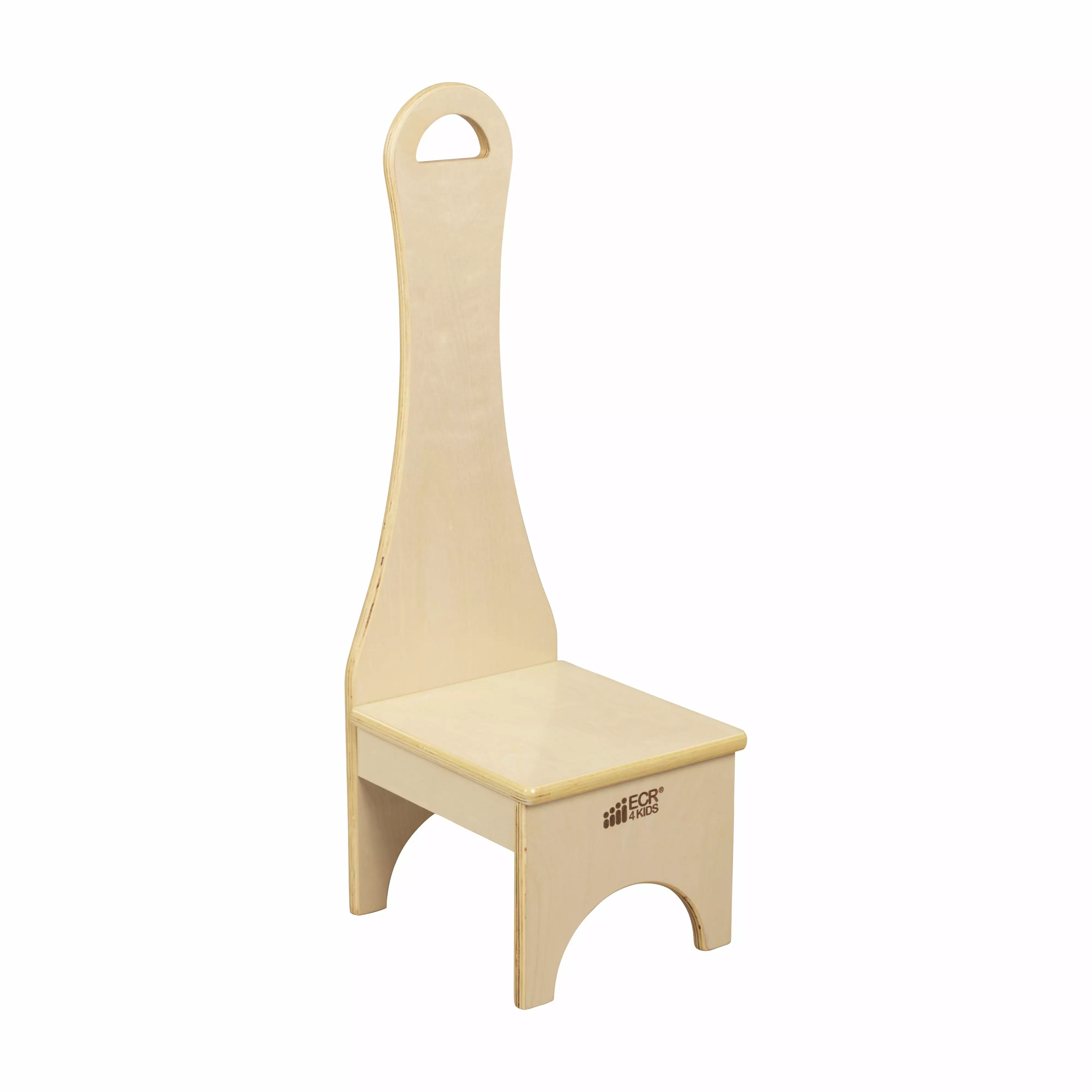 ECR4Kids Step Stool Long Handle Natural Wood Toddler Learning Stool Home Kitchen