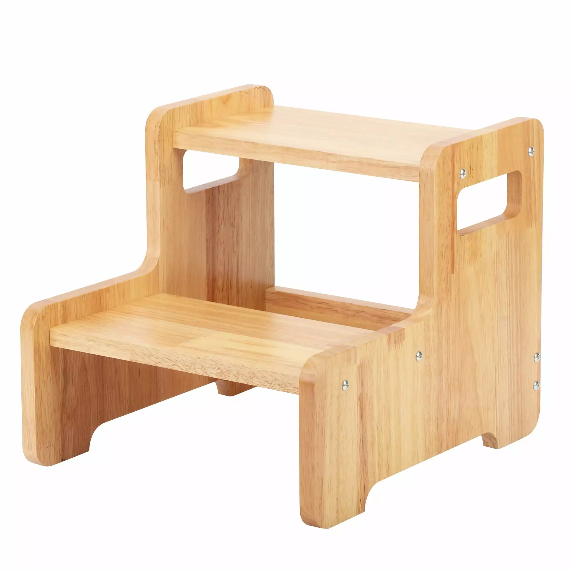 IAJXWI Wooden Step Stool Handles Sturdy Foot Stool Kids Bathroom or Kitchen Use