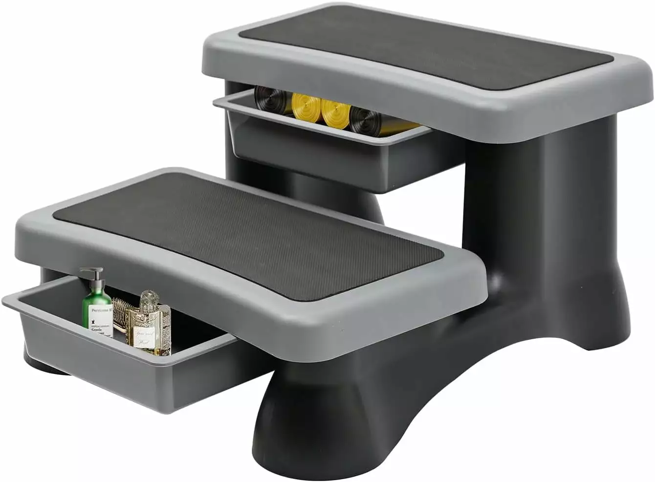 Lilypelle Spa & Hot Tub Steps Universal 2-Step No Slip Grip Support Indoor Outdoor Bathtub Stairs Grey