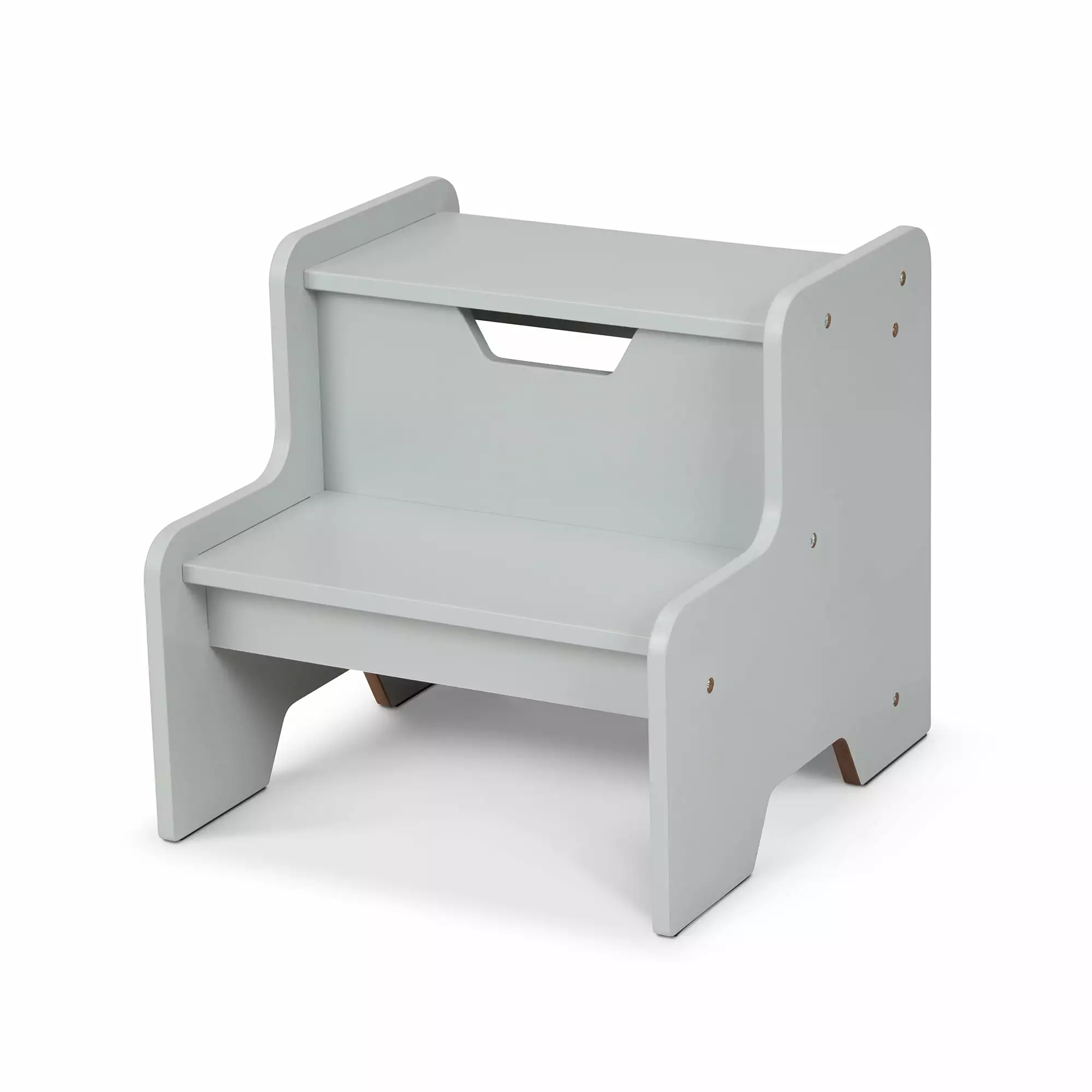 Melissa & Doug Gray Wooden Step Stool Kids Non-Slip Surface