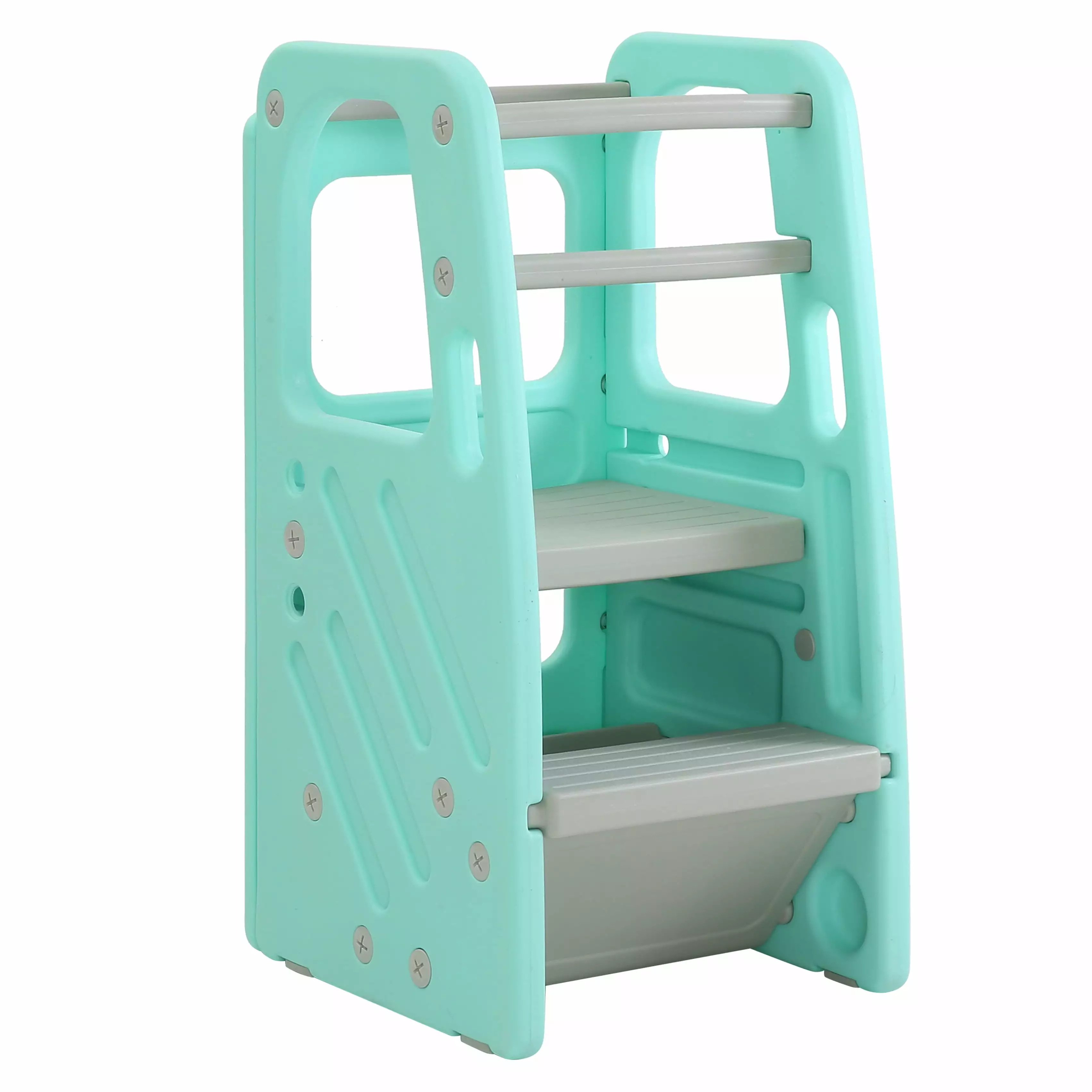 Little Helper Kitchen Step Stool Toddlers 3 Adjustable Heights, Dual Safety Rails, and Non-Slip Feet Pads SDADI