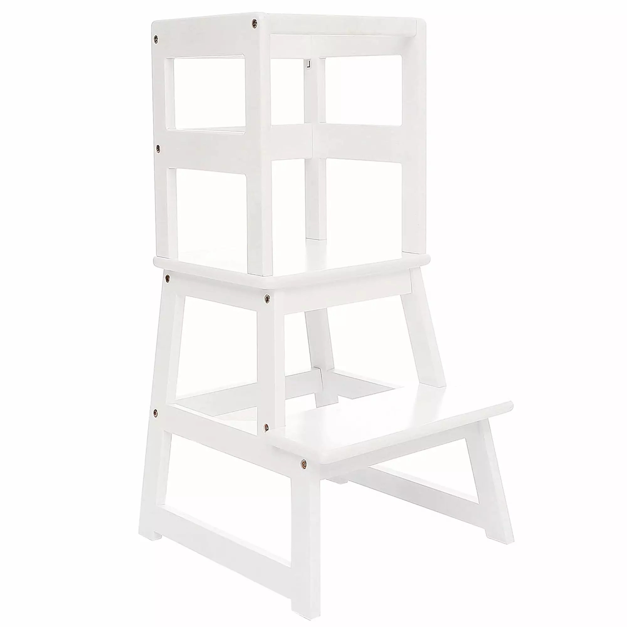 SDADI Kids Kitchen Step Stool Holds up to 150 Pounds Safety Rail White