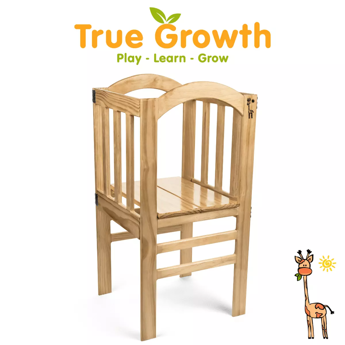 Adjustable Height True Tot Tower Kids Kitchen Step Stool Varnished Learning Furniture Toddlers True Growth