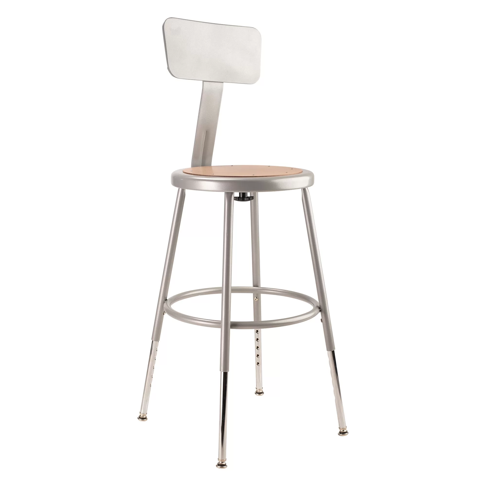 National Public Seating 6200 Series 18 Inch Adjustable Stool Backrest Grey