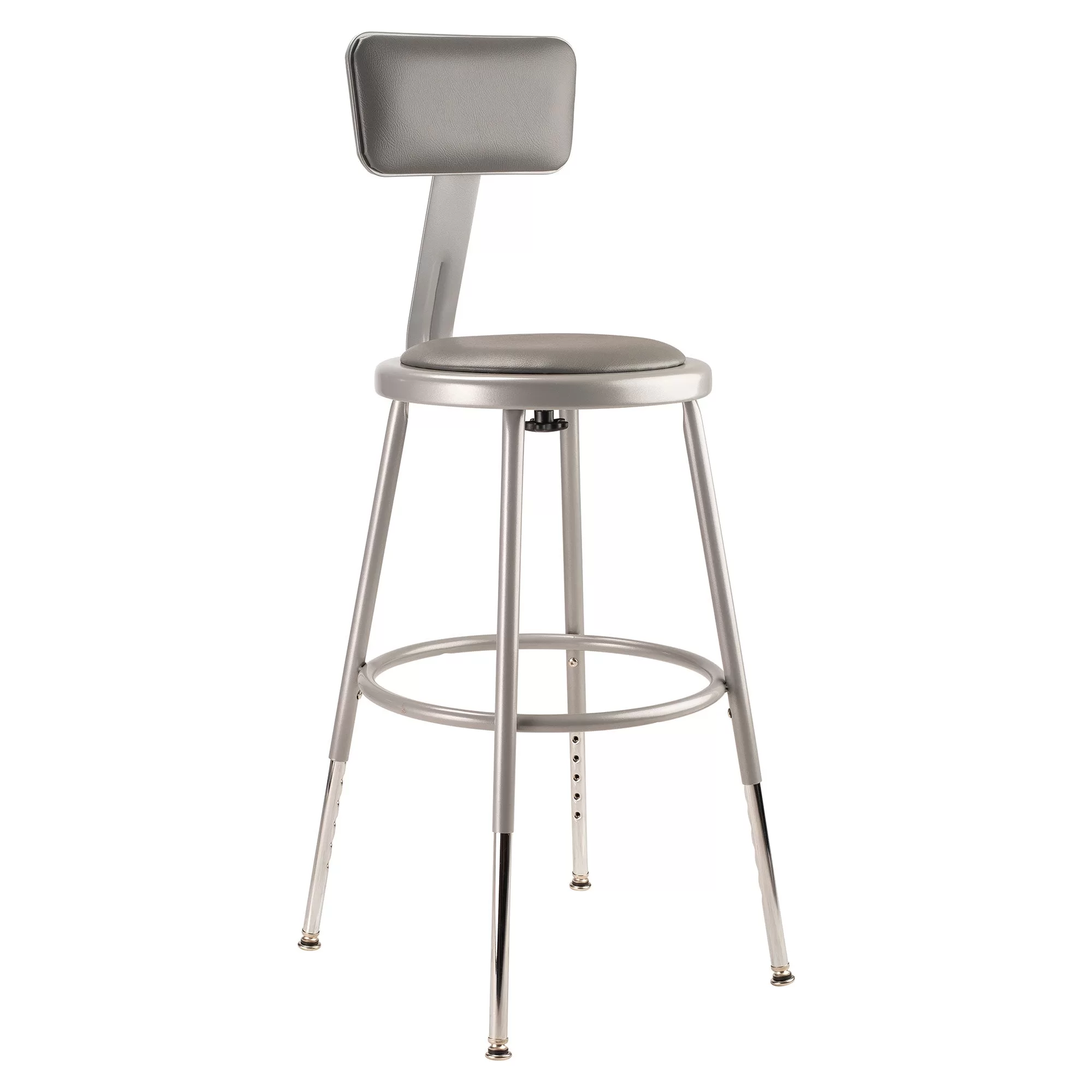 National Public Seating 6400 Series 18 Inch Adjustable Stool Backrest Grey
