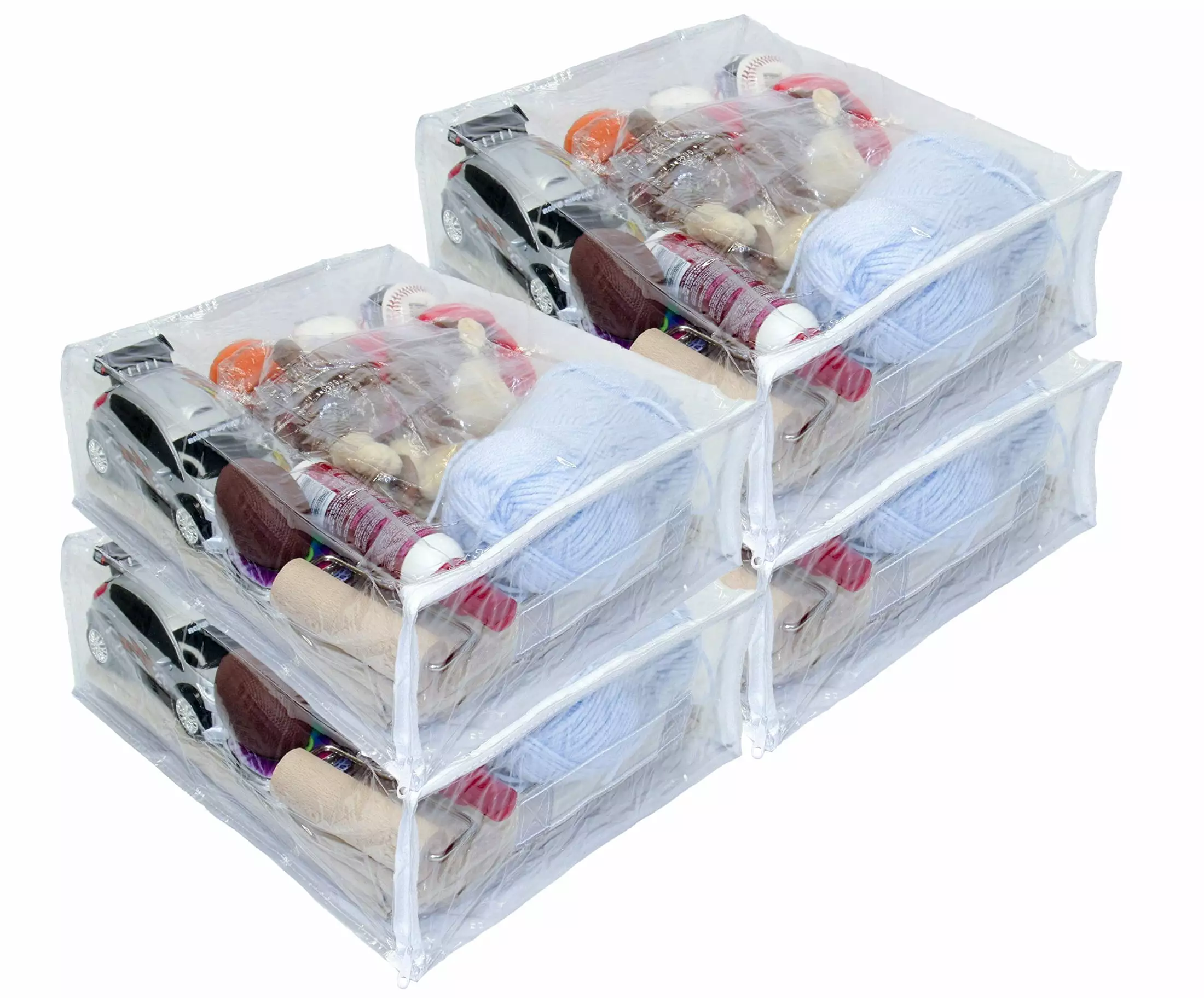 Heavy Duty Vinyl Zippered Closet Storage Bags 12x15x5 Clear 4-Pack Sweaters Blankets Toys Oreh Homewares