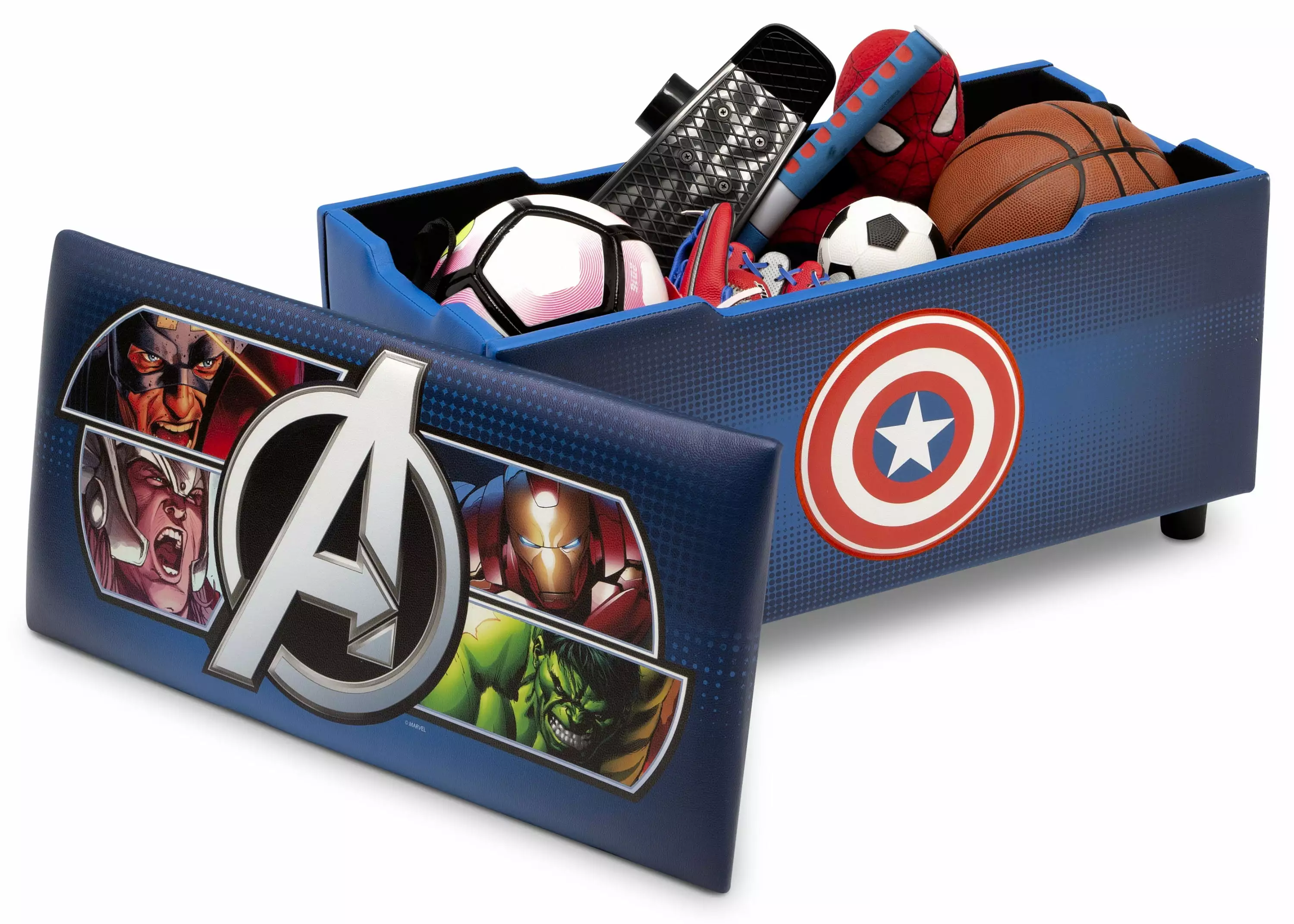 Marvel Avengers Upholstered Storage Bench Kids Delta Children