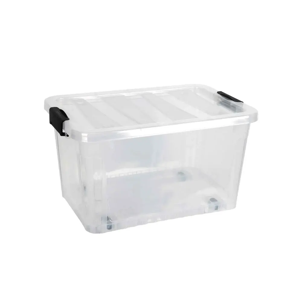 Stackable Clear Storage Box on Casters, 40 L