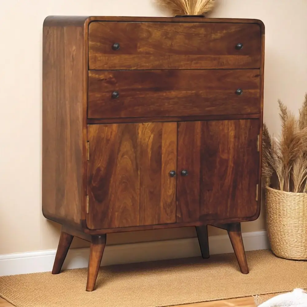 Curved Charm Cabinet - Espresso