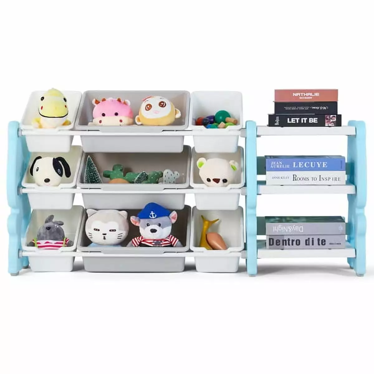 ZPL Toy Storage Arranger Bookcase - Kids Multi Shelf Cubby Books Toys Playroom Bedroom Nursery