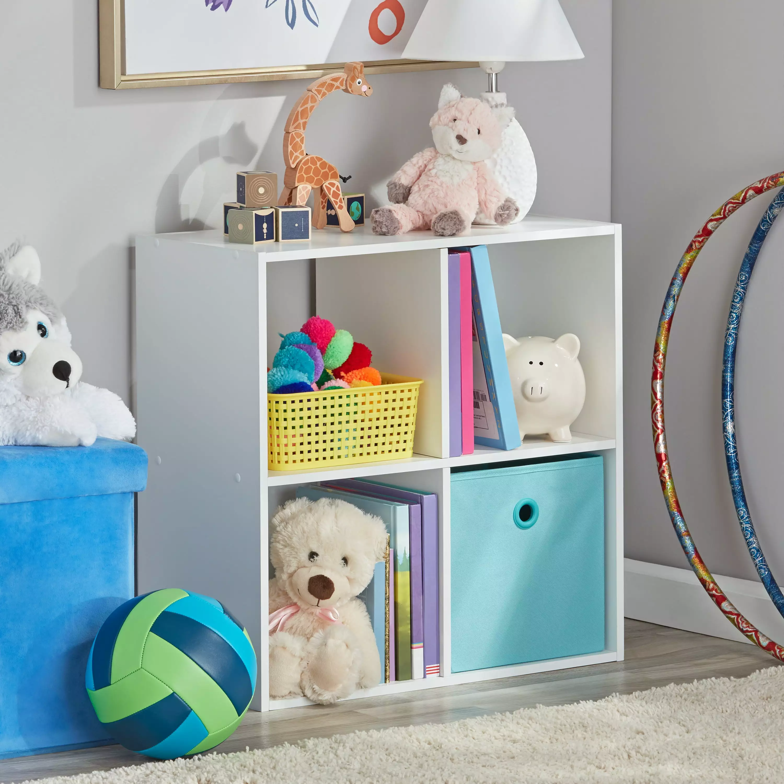 Your Zone Kids 4-Cube Storage Organizer White