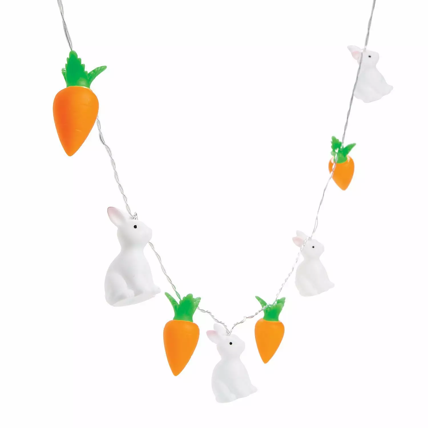 Easter Bunny & Carrot LED String Lights Battery Operated Decorative Holiday Lights Fun Express