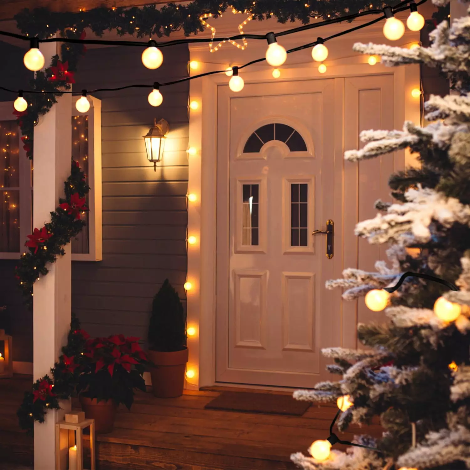 iMountek Plug- Globe String Light Warm White Fairy Light Bulbs Outdoor Water Resistant String Lamp