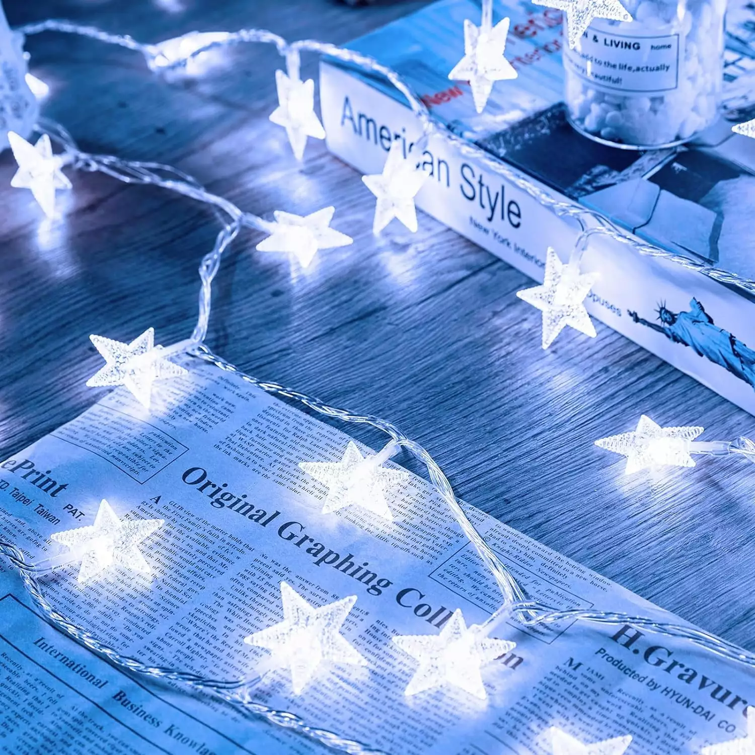 17 ft 50 LED Star Fairy String Lights Battery Operated Timer Waterproof Bedroom Wedding Decor LJT