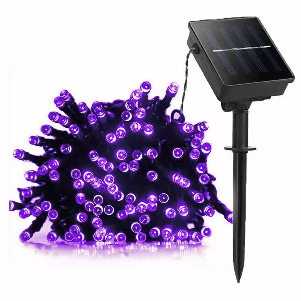 Solar String Lamps Garden Waterproof Outdoor Lighting 12M 39Ft Christmas Xmas Holiday Decoration Fairy Solar Powered Purpl...