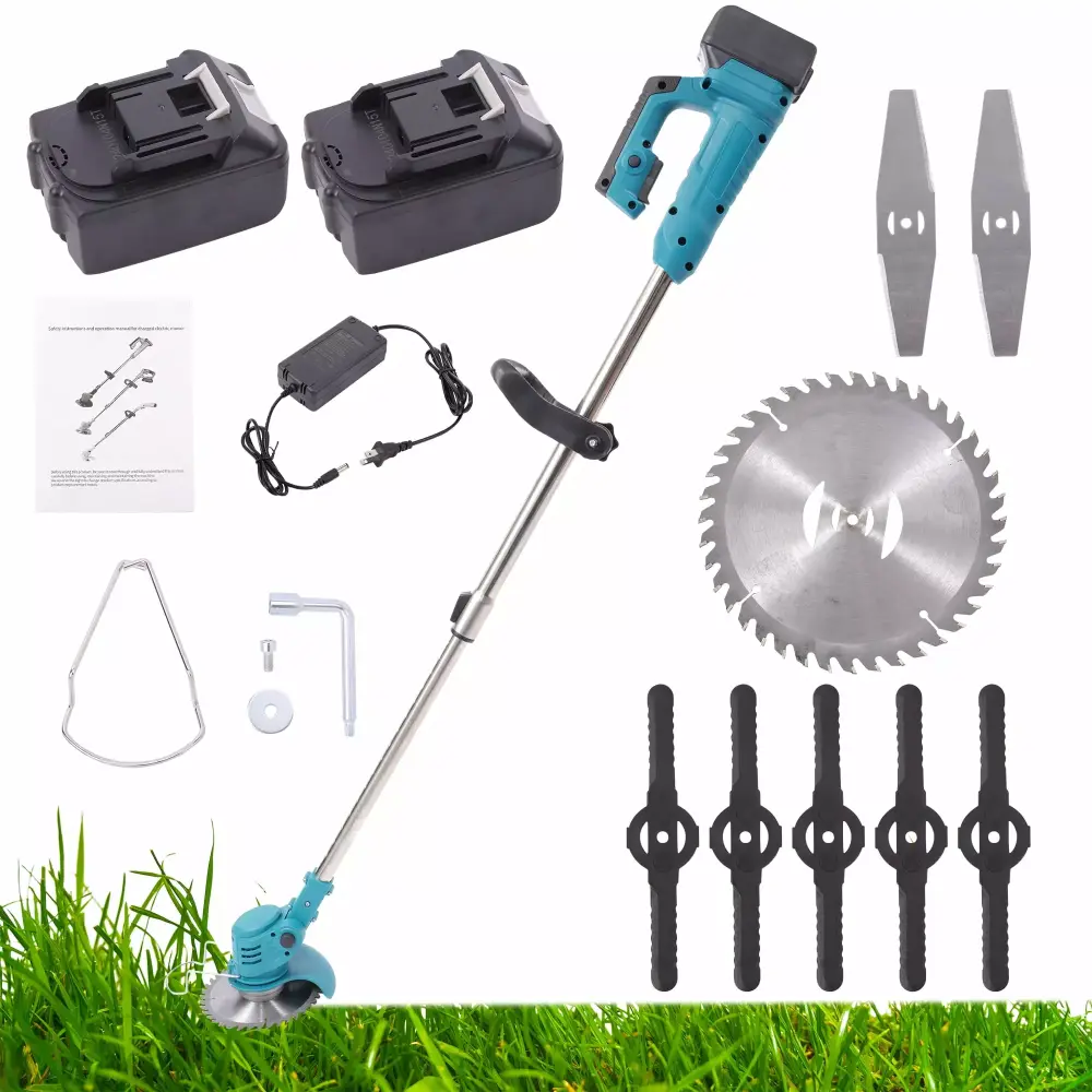 Weed Wacker Cordless Electric Bush Cutter Stringless Weed Eater Garden Yard Lawn Trimming
