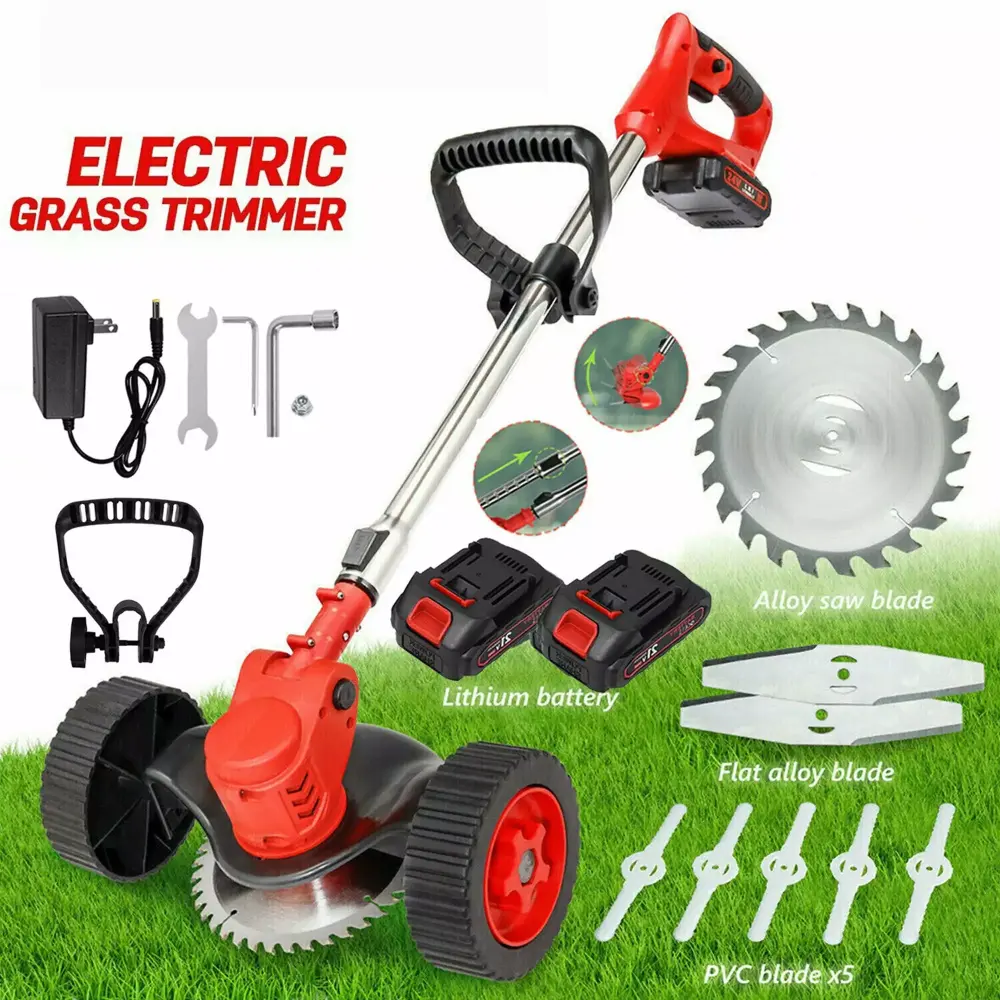 YouLoveIt 21V Battery Powered Weed Wacker - Cordless String Trimmer Garden Clearing and Lawn Care