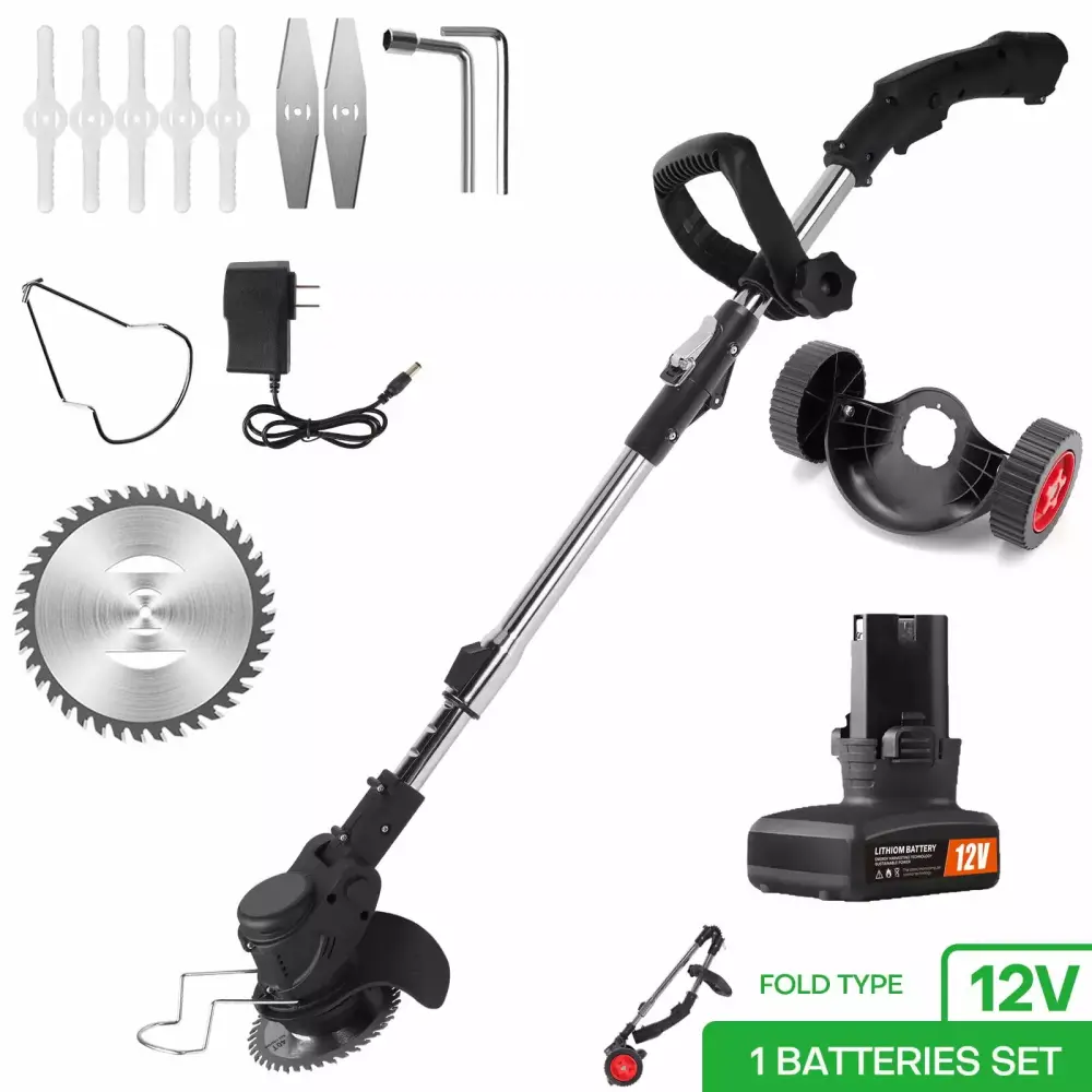 YouLoveIt Electric Weed Wacker Cordless Battery Powered Grass Trimmer Edger Lawn Tool 800W 1200W