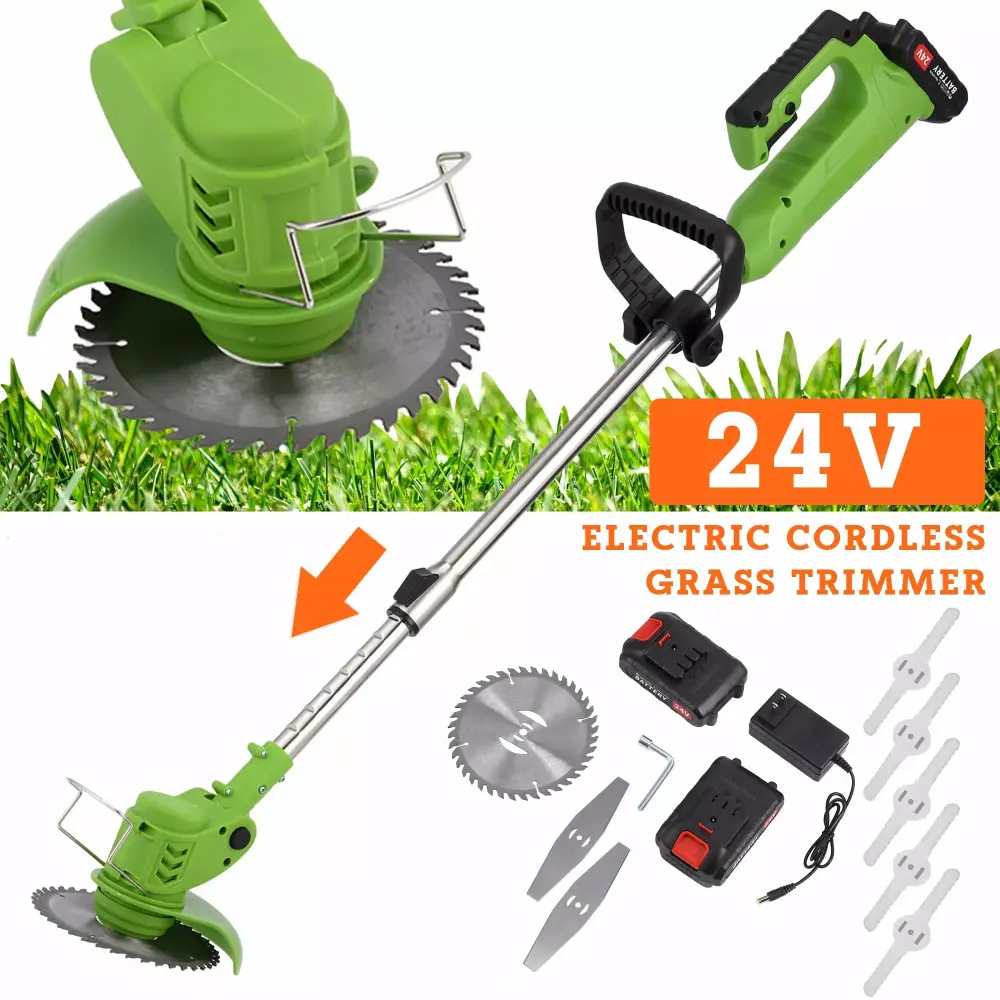 YouLoveIt Electric Weeder Lawn Edger 24V Cordless String Trimmer 2 Batteries 1 Charger