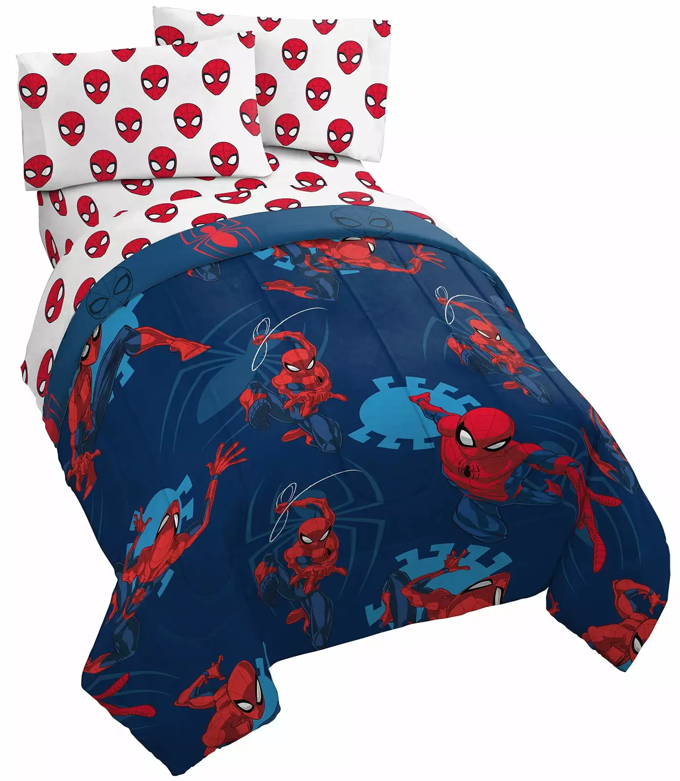 Marvel Spider-Man 5 Piece Queen Bed Set Kids Superhero Bedding Jay Franco